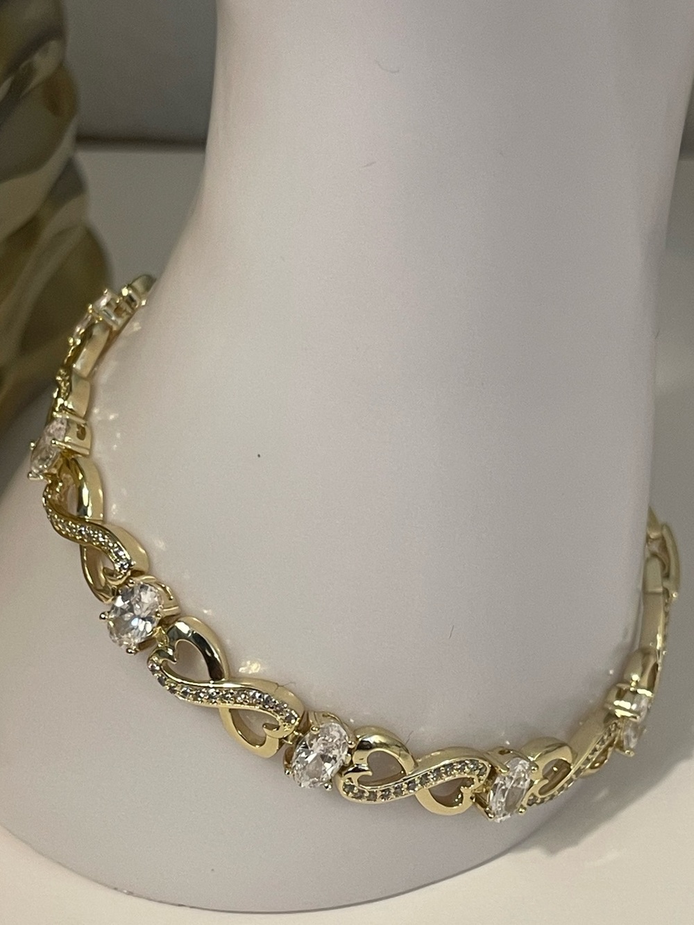 Gold-Tone Crystal Infinity Link Bracelet - Women Jewelry
